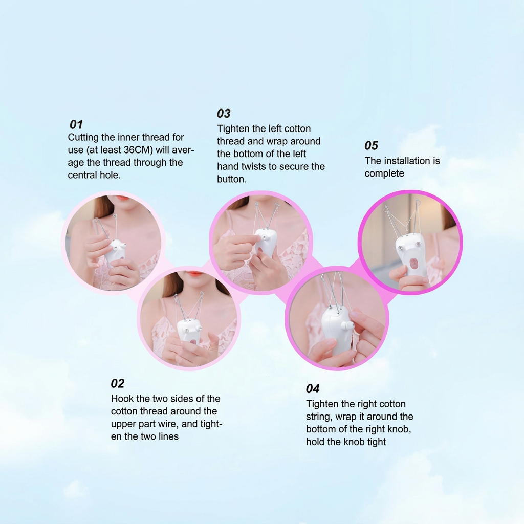 Butterfly Design Electric Threading Epilator Facial Hair Remover Machine