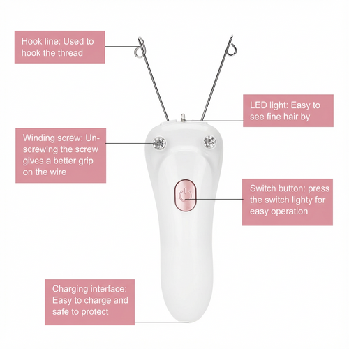Butterfly Design Electric Threading Epilator Facial Hair Remover Machine